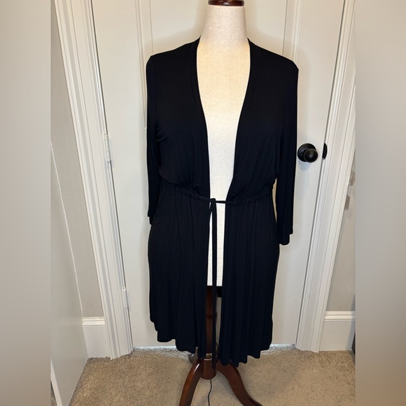 Torrid Black Long Open-Front Cardigan - Picture 2 of 8